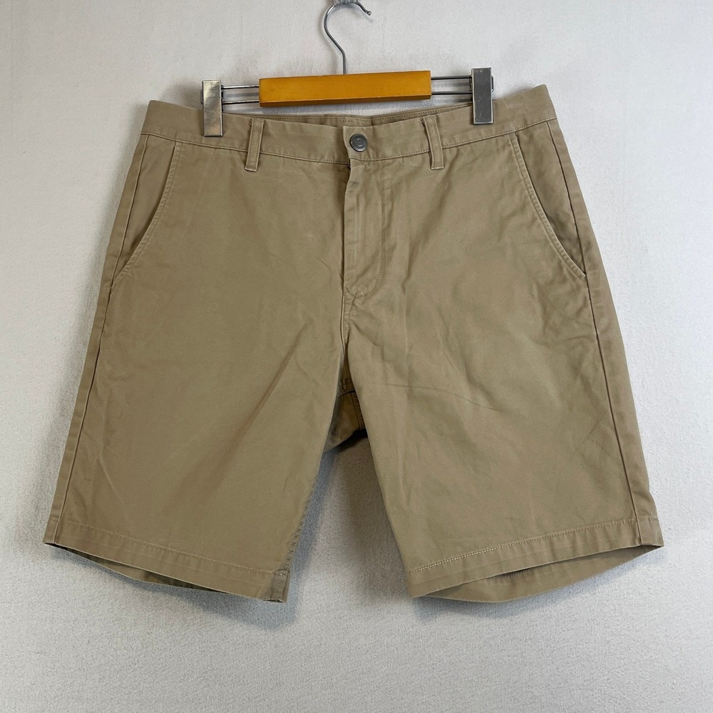 Bonobos Washed Chinos Shorts Mens 33 Khaki Tan 9 Inch Inseam 100% Cotton